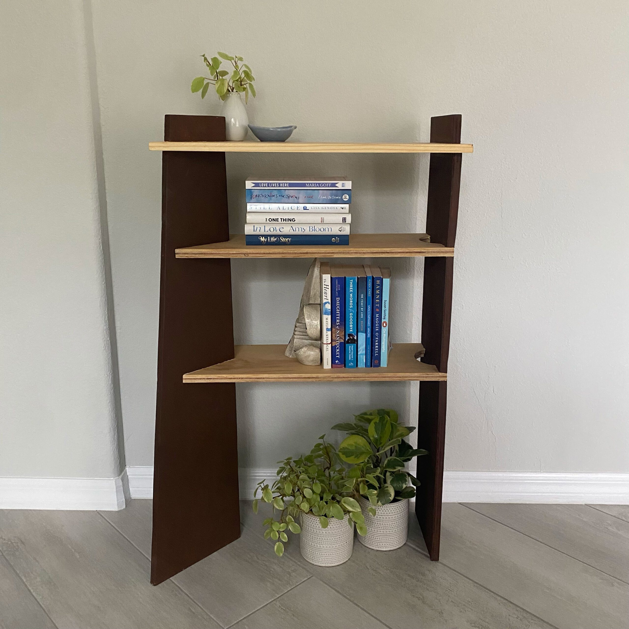 front view of bookshelf